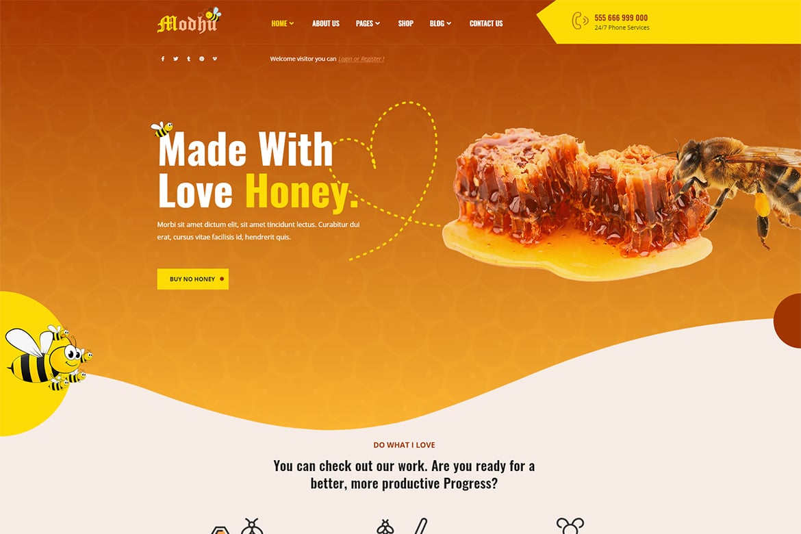 Modhu – Beekeeping and Honey WordPress Theme 1.0.3