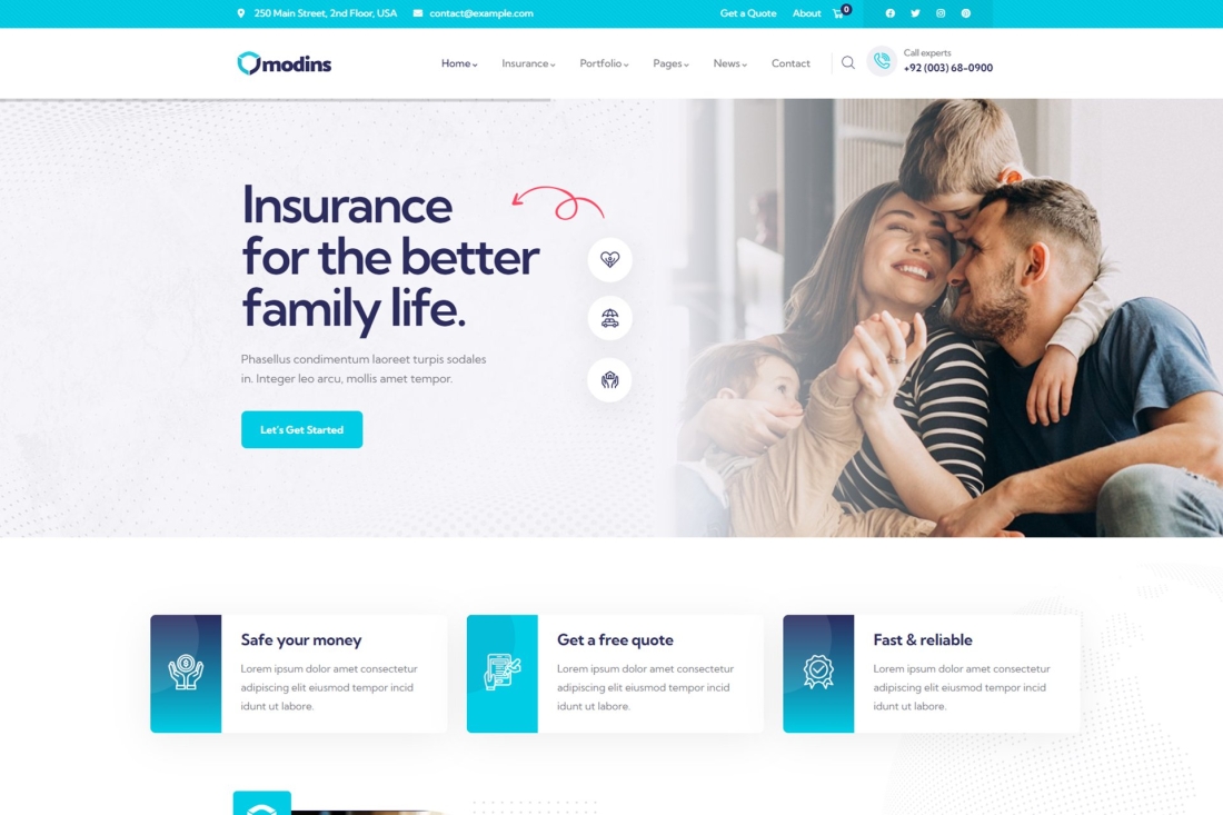Modins - Insurance & Finance WordPress Theme 1.1.6