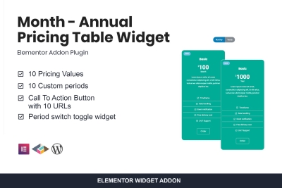 Month - Annual Pricing Table Widget For Elementor 1.2.3