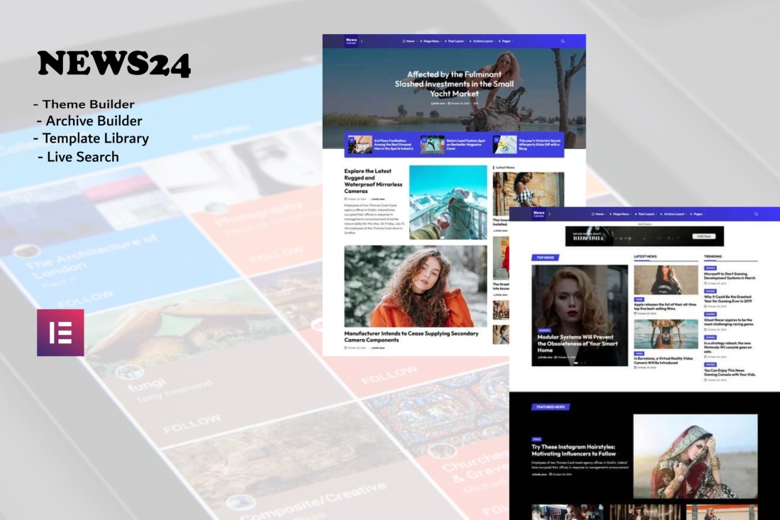 News24 - Elementor Blog Magazine 1.0.4