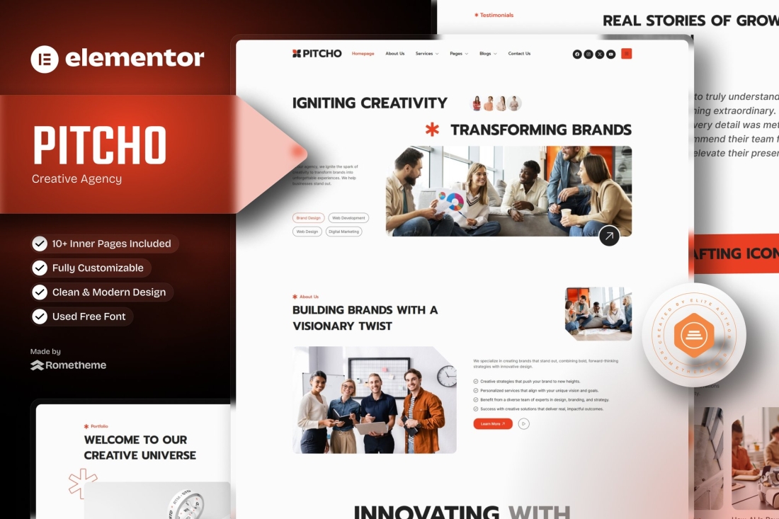 Pitcho - Creative Agency Elementor Template Kit