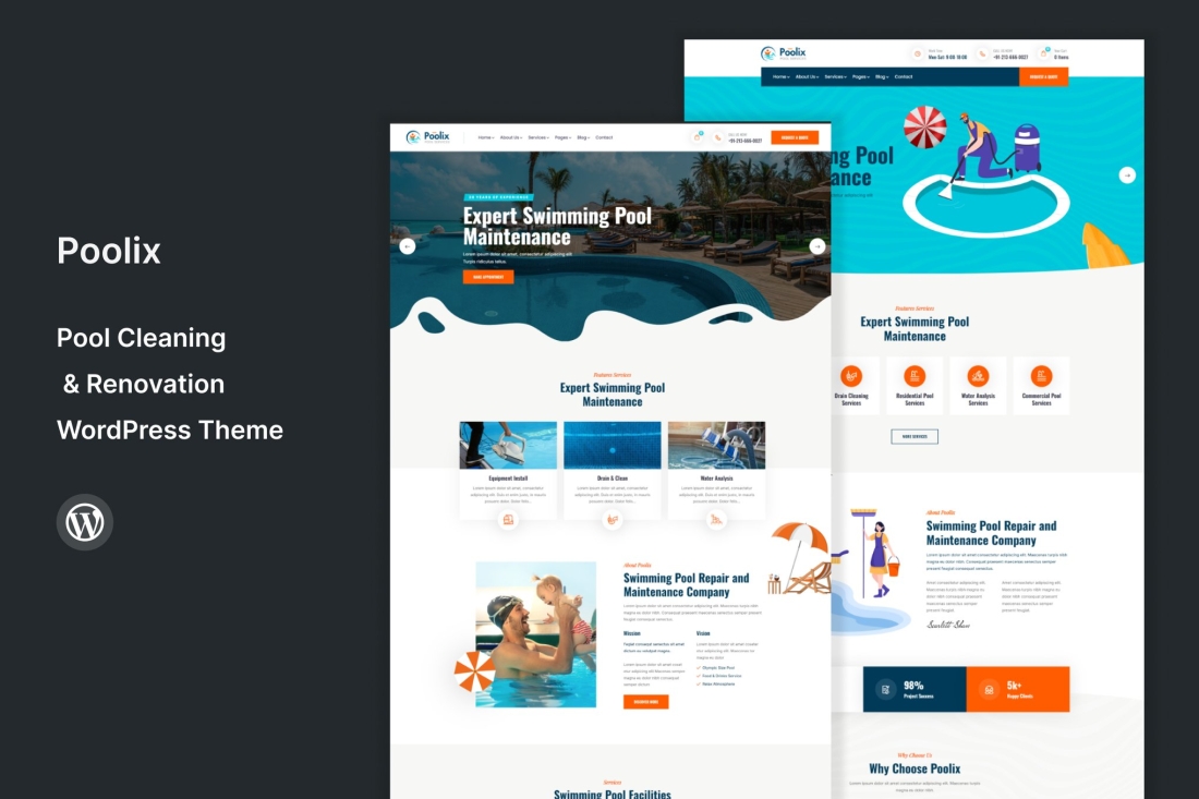 Poolix - Pool Cleaning & Renovation WP Theme 1.1