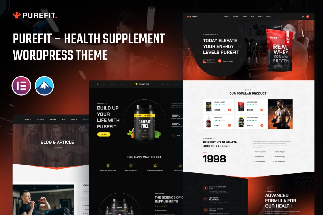 Purefit - Health Supplement WordPress Theme 1.0.1