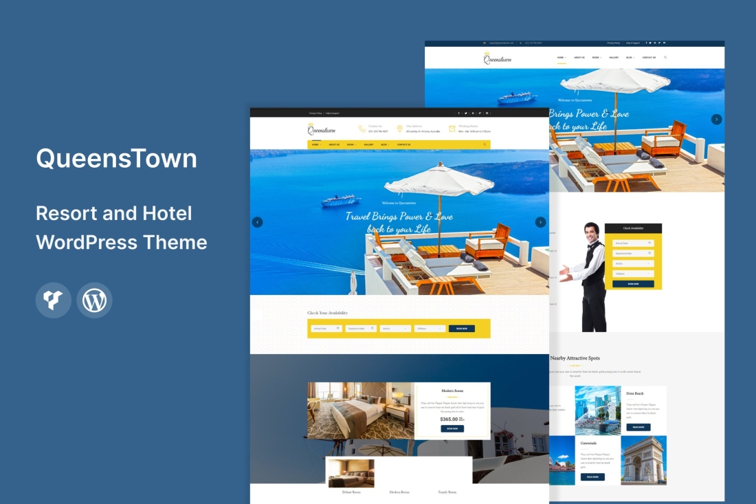 QueensTown : Resort and Hotel WordPress Theme 1.3