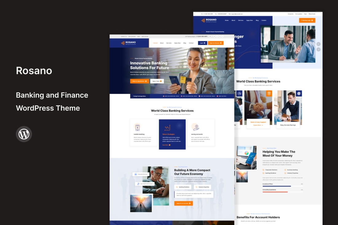 Rosano - Banking and Finance WordPress Theme 1.2