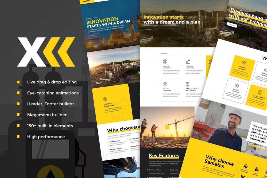 Samatex - Industrial WordPress Theme + Woocommerce 4.6