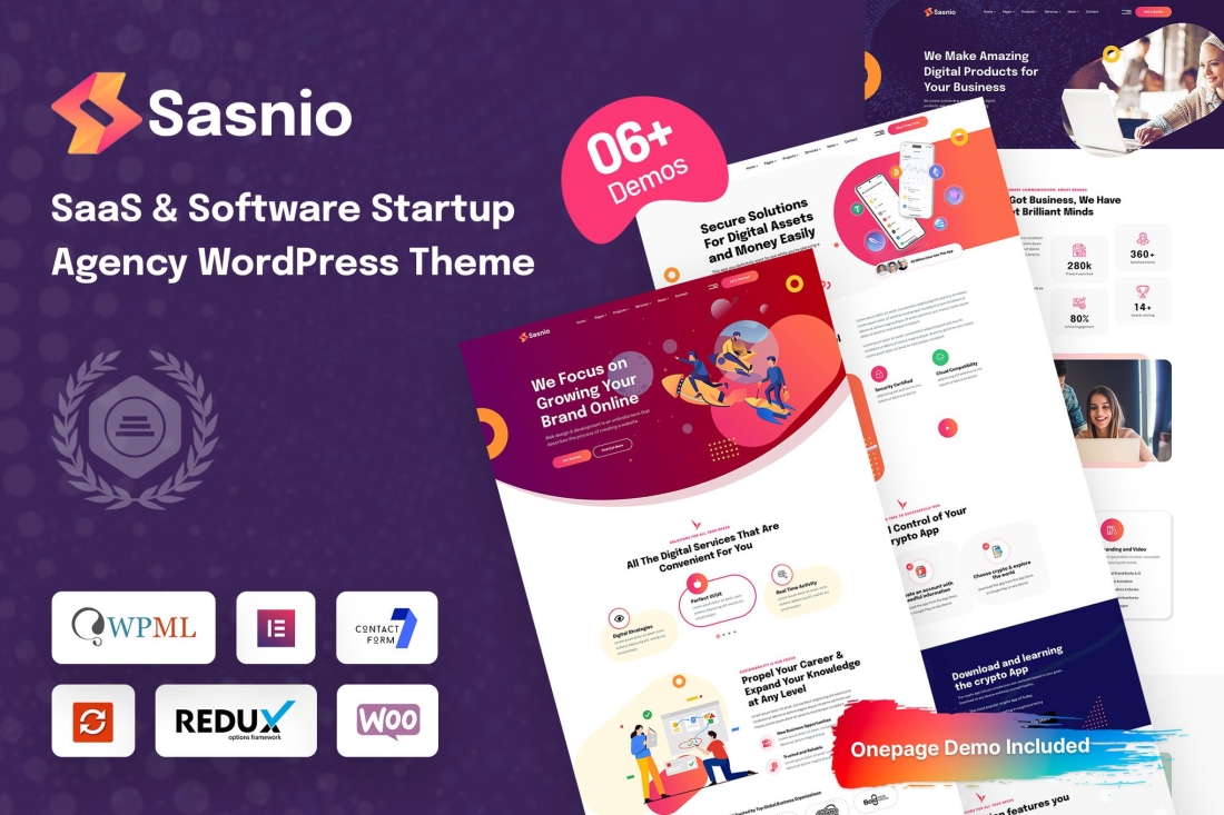 Sasnio - SaaS & Software Startup Agency WordPress 1.0.0