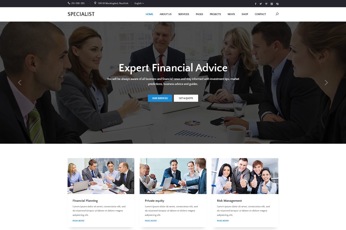 Specal – Financial, Consulting WordPress Theme 1.8