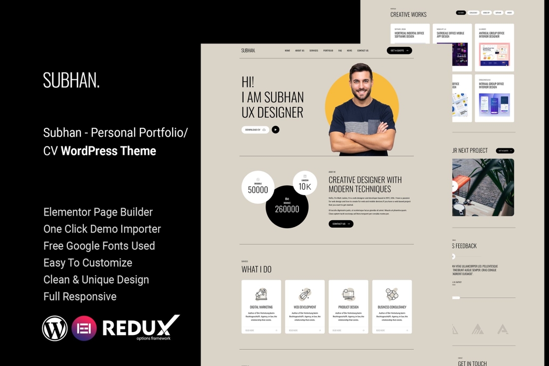Subhan - Personal Portfolio/CV WordPress Theme 1.0.0