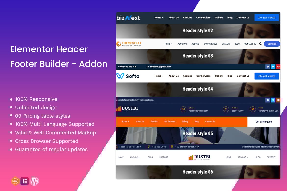 Elementor Header Footer Builder – Addon 1.0.3