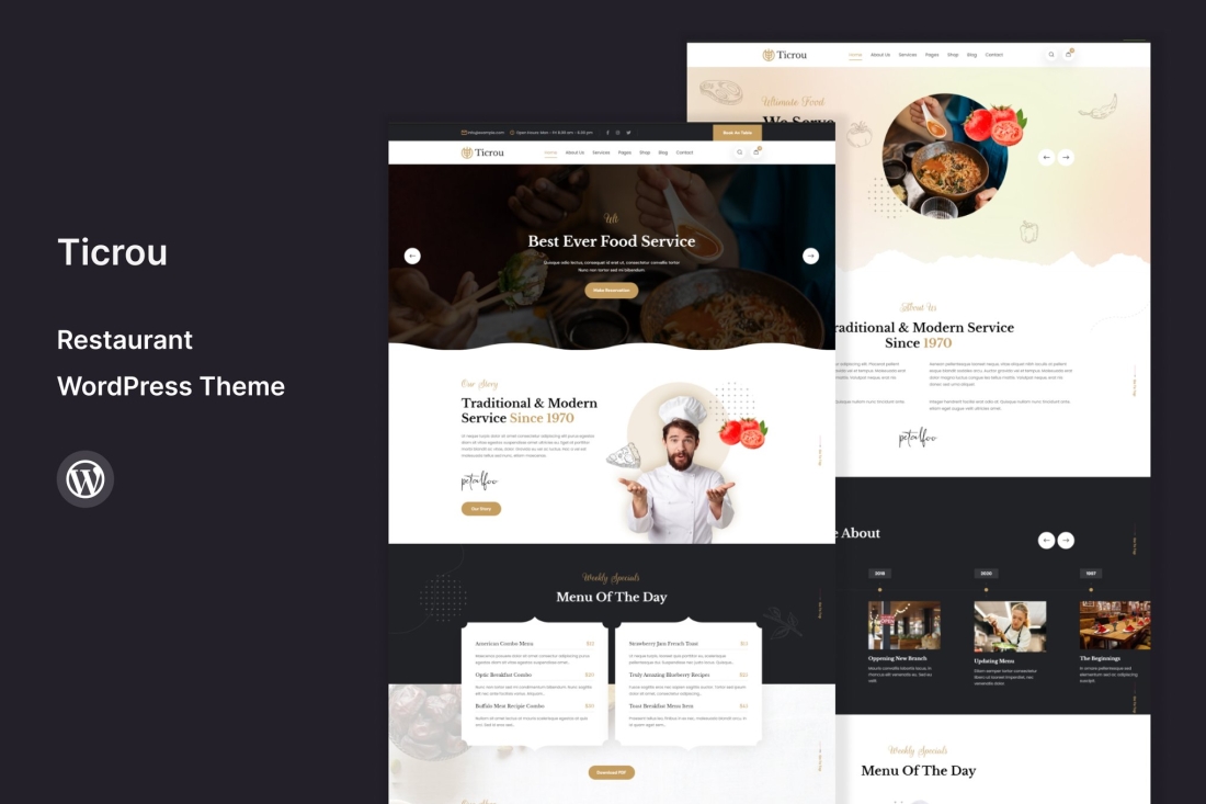 Ticrou - Restaurant WordPress Theme 1.3