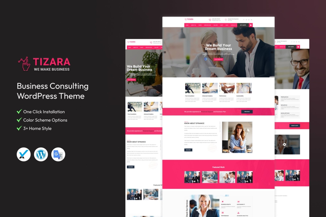 Tizara - Business Consulting WordPress Theme 1.9