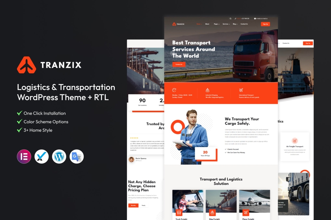 Tranzix - Logistics & Transport WordPress Theme 1.0.1