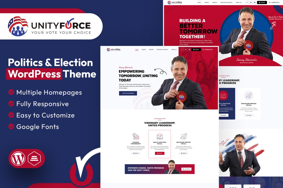 UnityForce | Politics & Election WordPress Theme 1.0