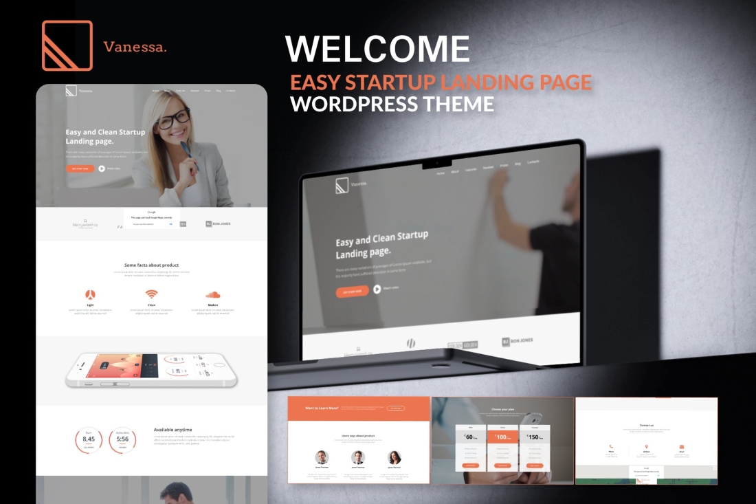 Vanessa - Startup Landing Page WordPress Theme 1.0.6