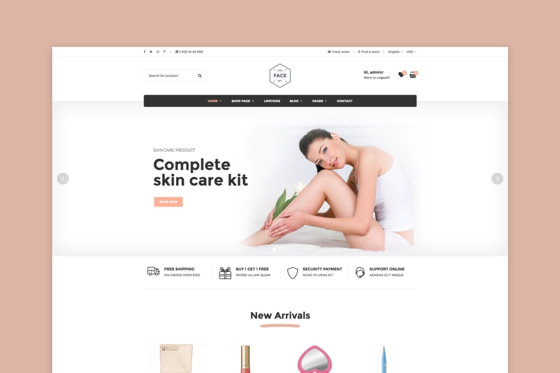 Vicky - Cosmetic WooCommerce WordPress Theme 3.8