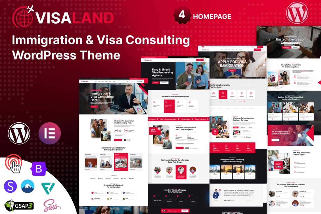 Visaland - Immigration & Visa Consulting WordPress 1.0.0