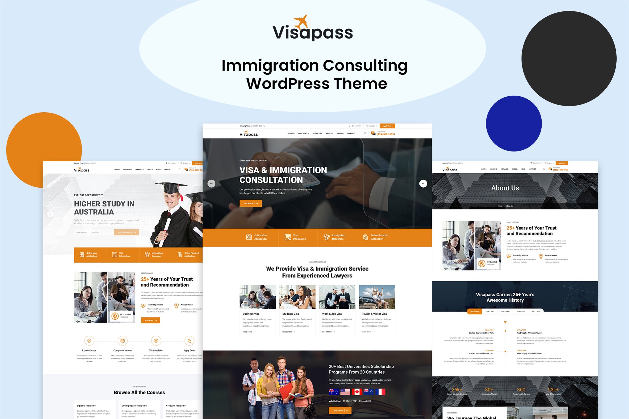 Visapass – Immigration Consulting WordPress Theme 1.0.7