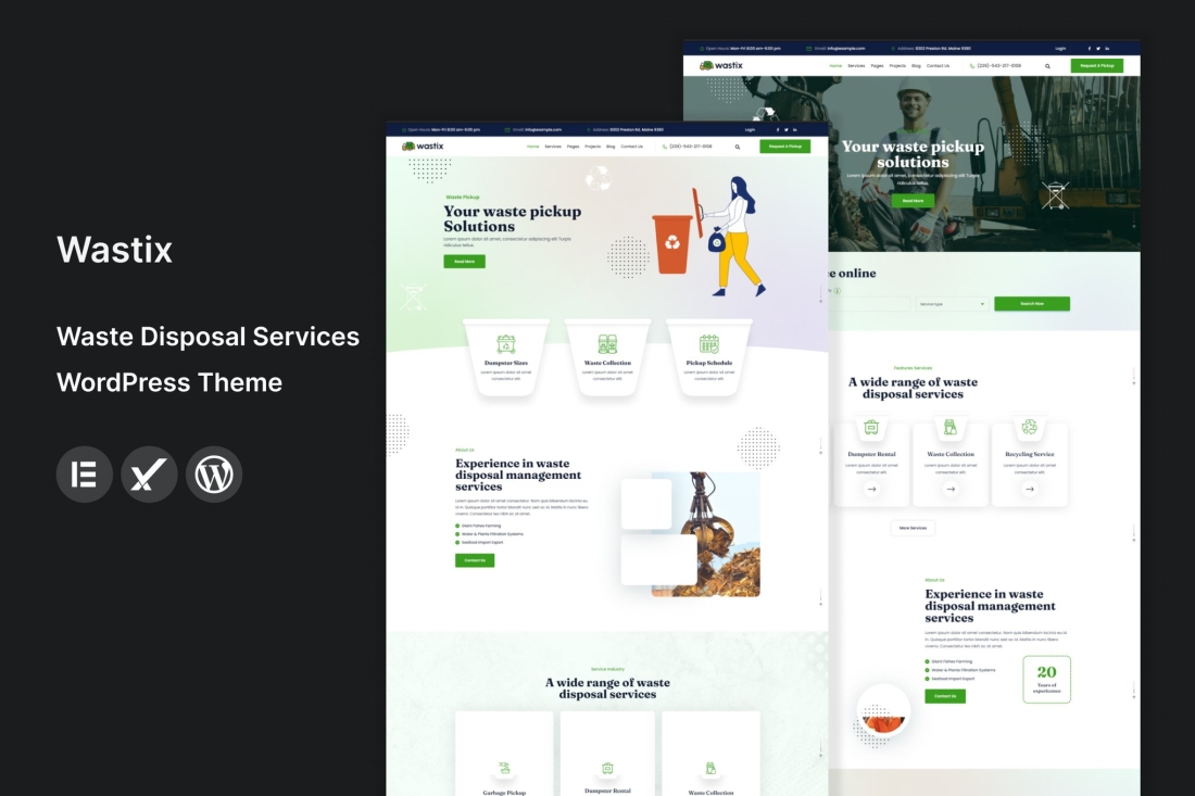 Wastix - Waste Disposal Services WordPress Theme 1.0.0