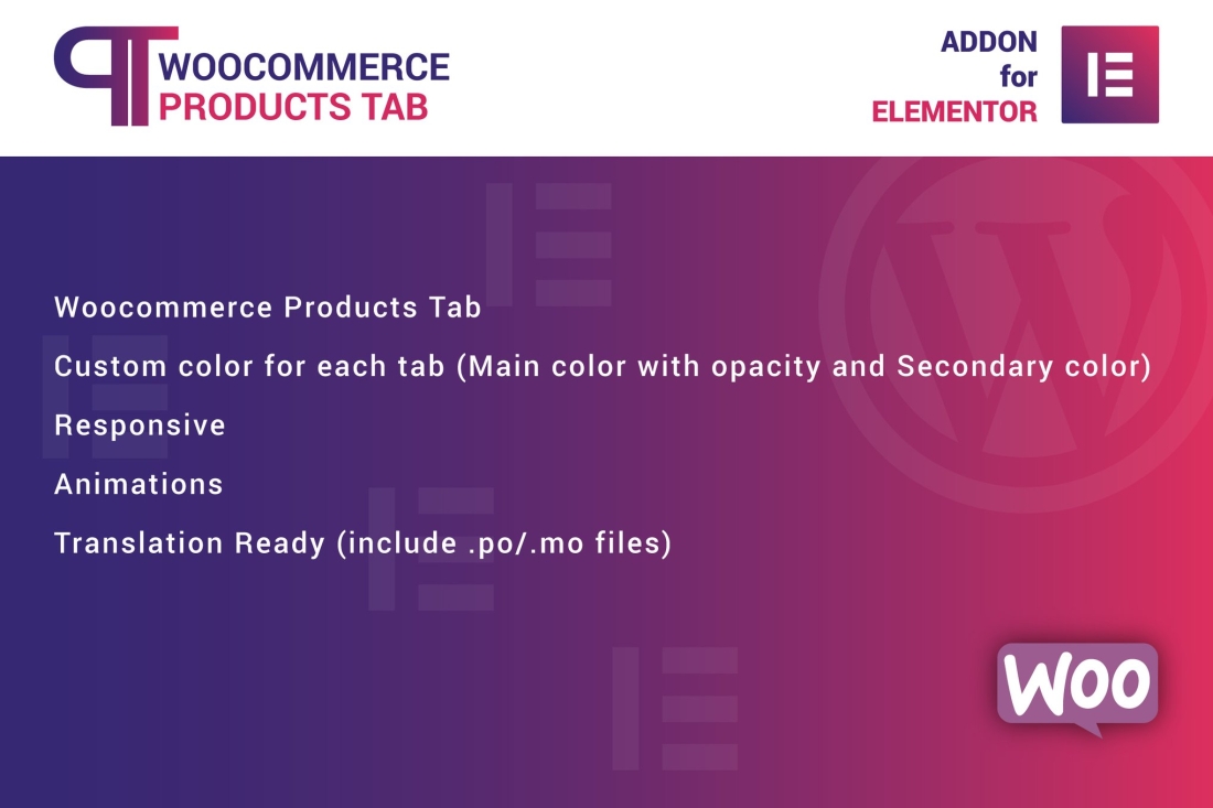 WooCommerce Products Tab for Elementor 1.0