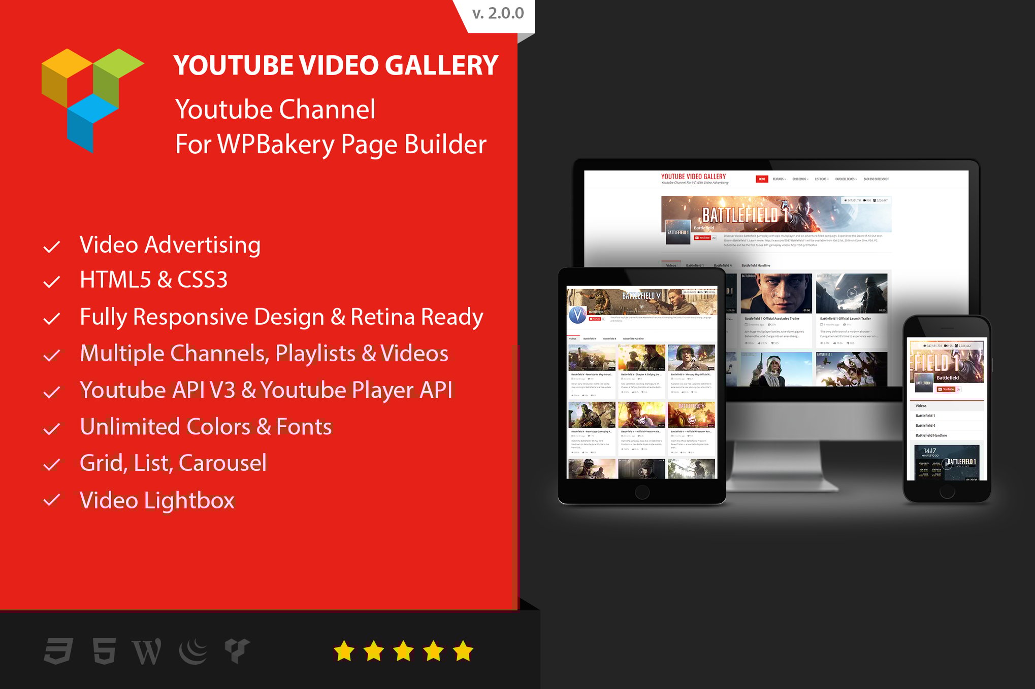 Youtube Gallery – Addon For WPBakery Page Builder 2.0.8