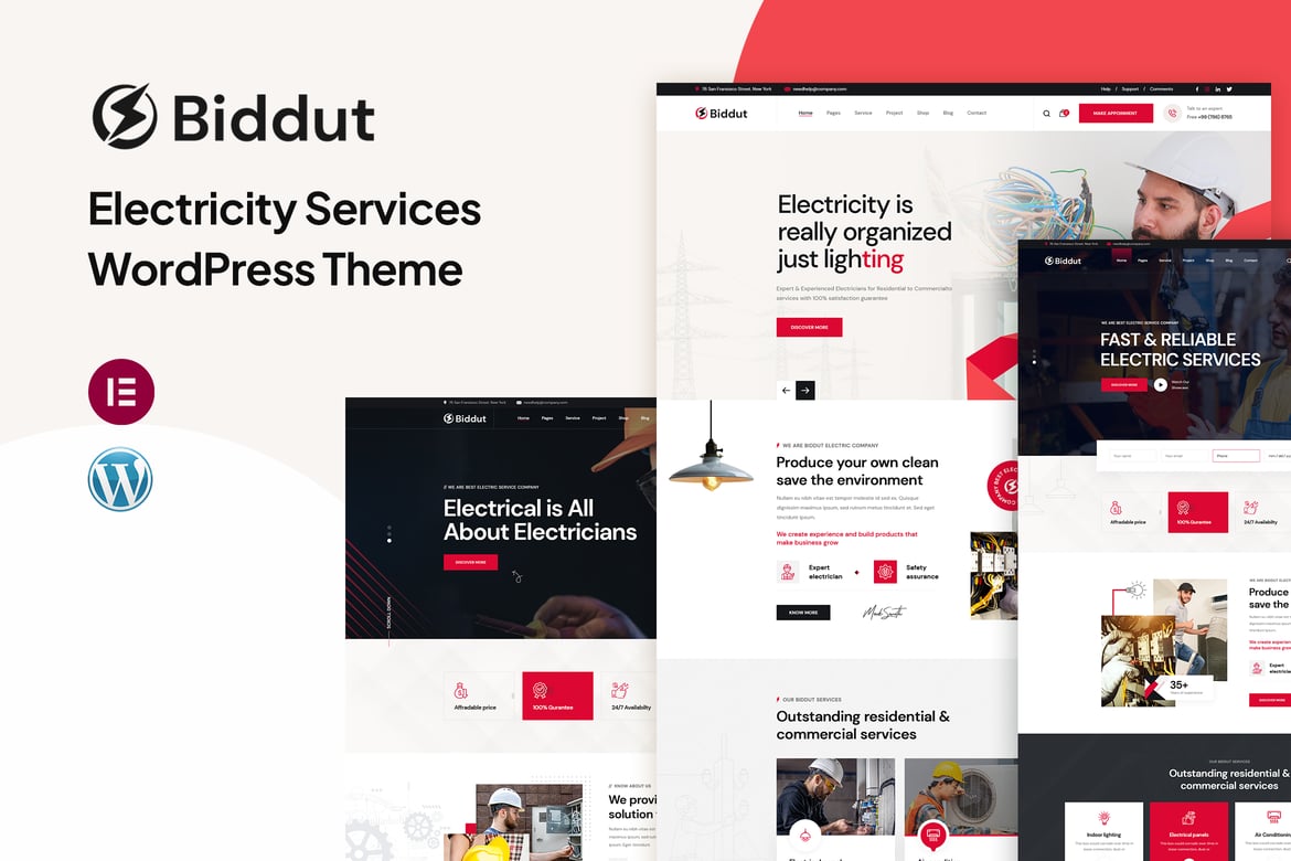 Biddut – Electricity Services WordPress Theme 2.0.3