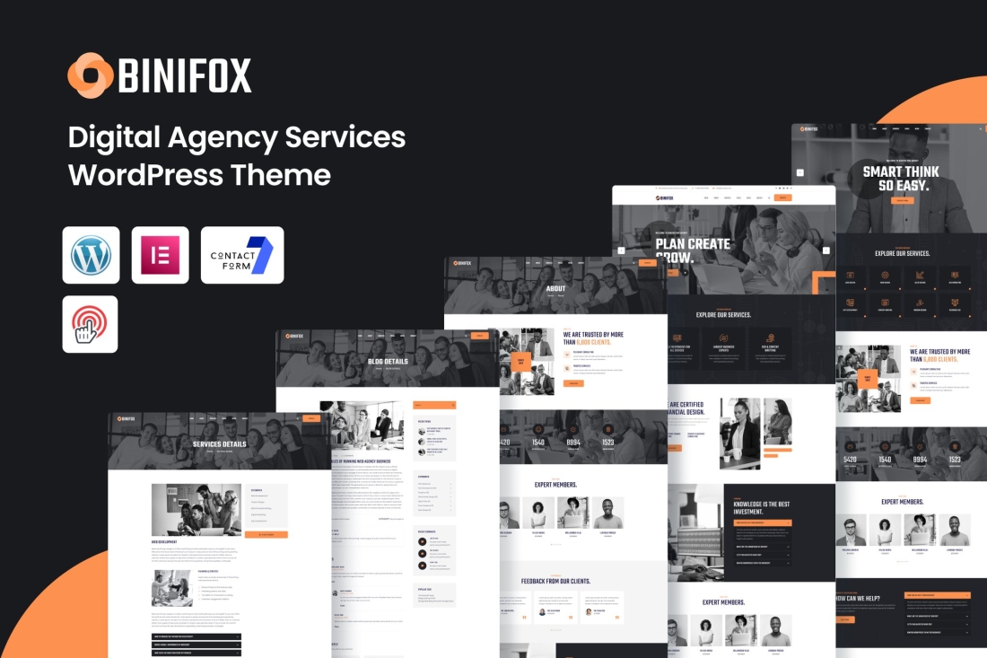 Binifox - Digital Agency Services WordPress Theme 1.1.5