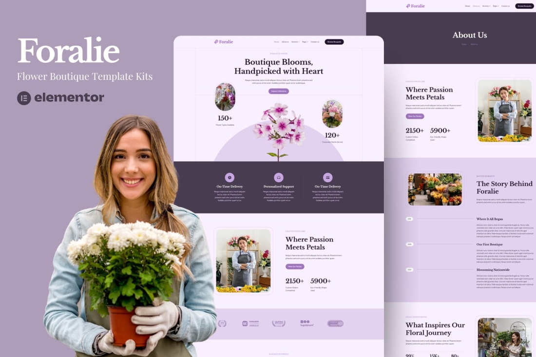 Foralie - Flower Boquete Elementor Template Kits