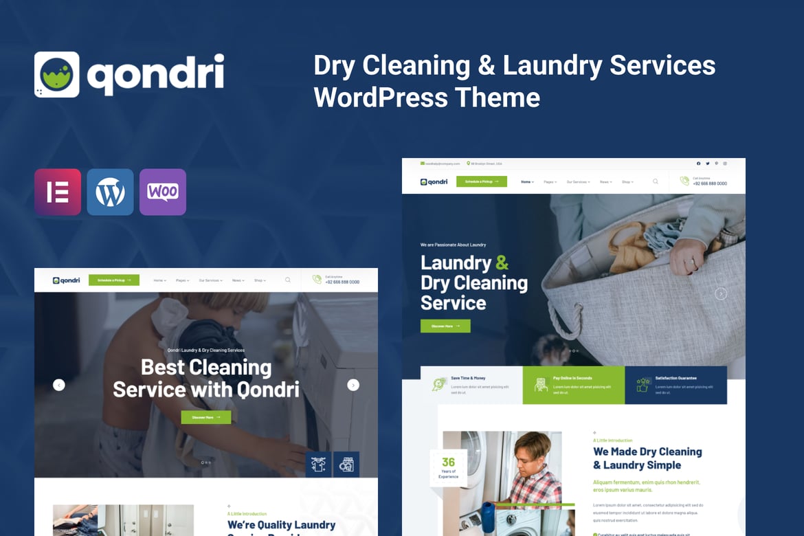 Qondri – Dry Cleaning & Laundry Services WP Theme 1.3.6