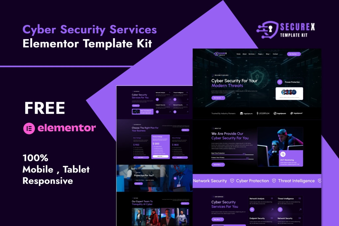 Securex - Cyber Security Services Elementor Template Kit