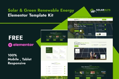 SolarAlfa - Solar & Renewable Energy Elementor Template Kit