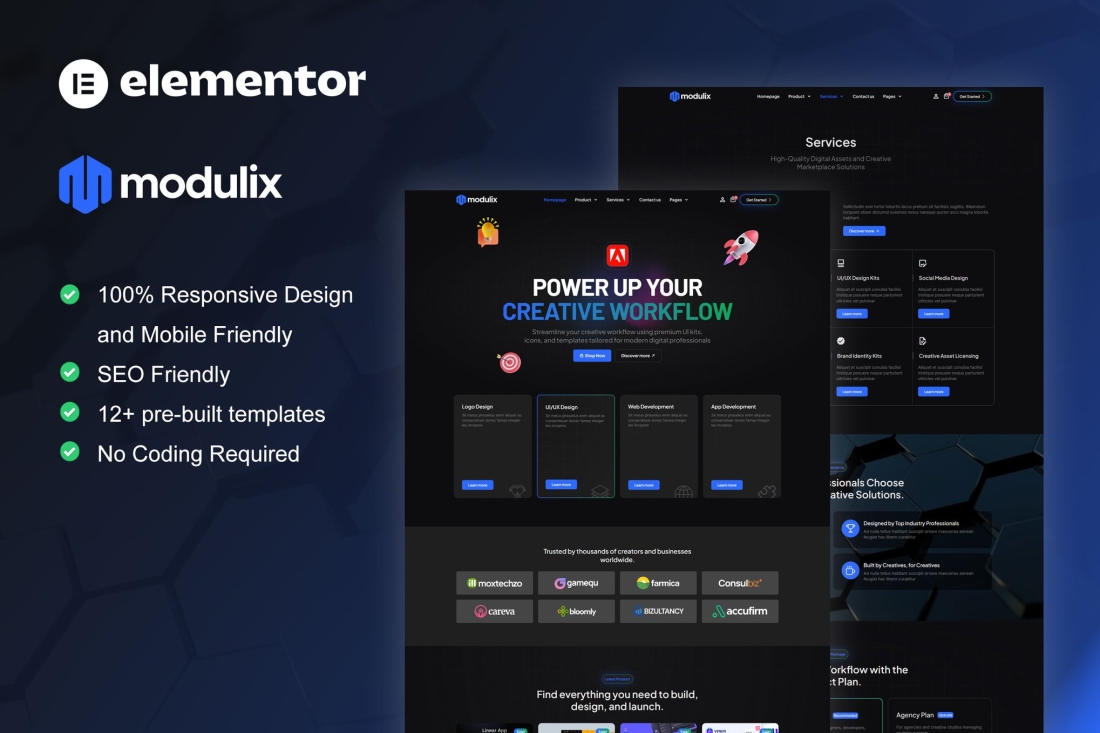 Modulix - Digital Product Store Elementor Pro Template Kit