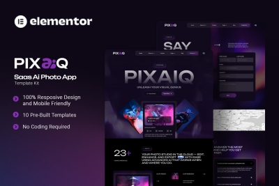 Pixaiq - Saas AI Photo App Elementor Template Kit