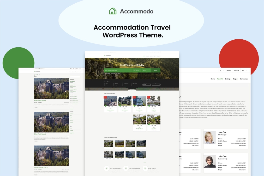 Accommodo - Accommodation Travel WordPress Theme 1.2