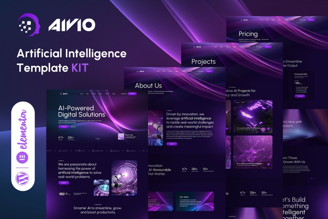 Aivio - Artificial Intelligence Elementor Template Kit