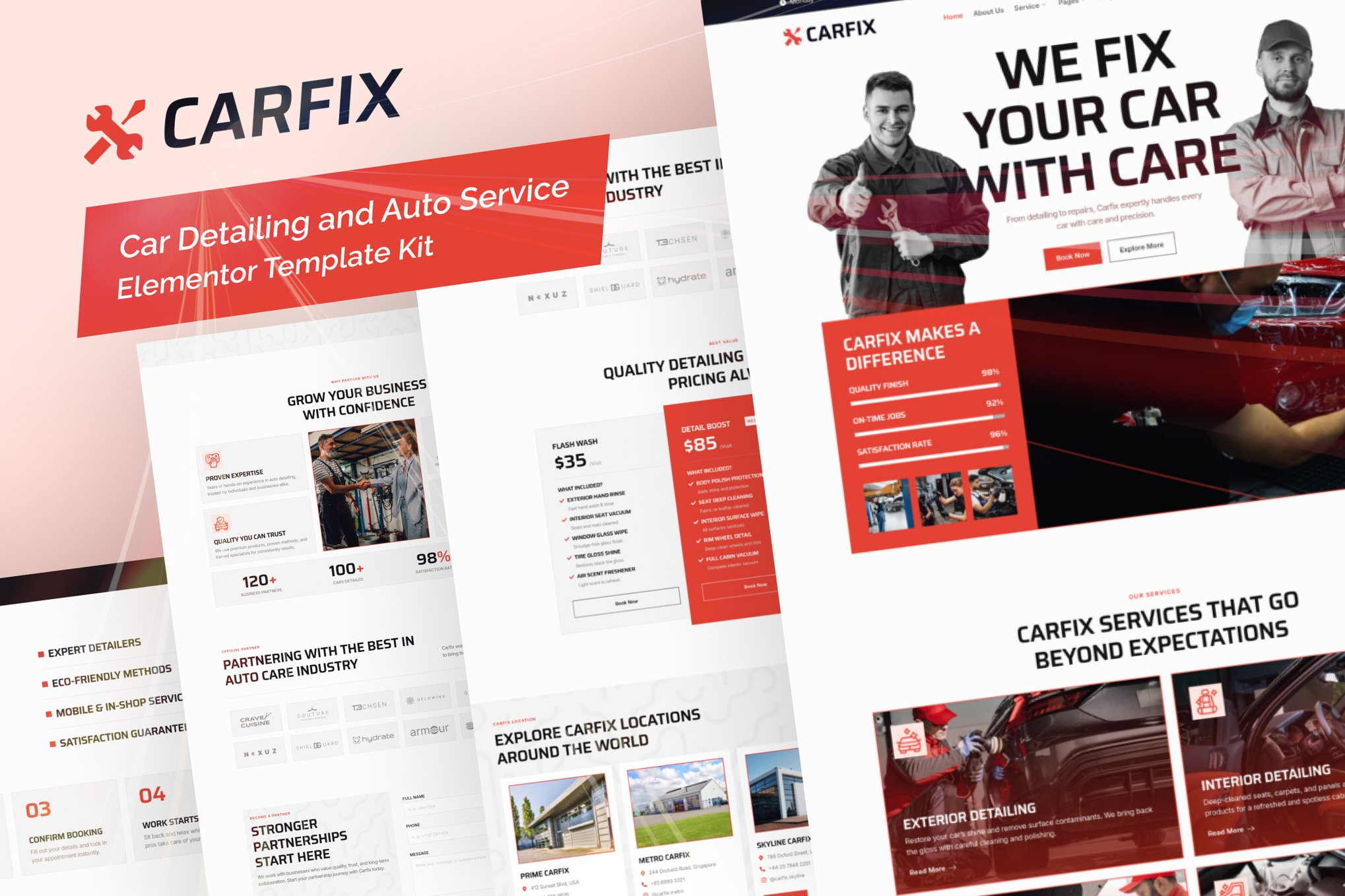 Carfix – Car Detailing and Auto Service  Elementor Template Kit
