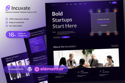 Incuvate - Startup Incubator Elementor Template Kit for Startup Growth