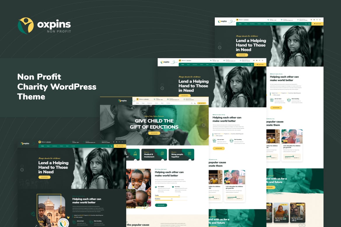 Oxpins – Non Profit Charity WordPress Theme 2.0.1
