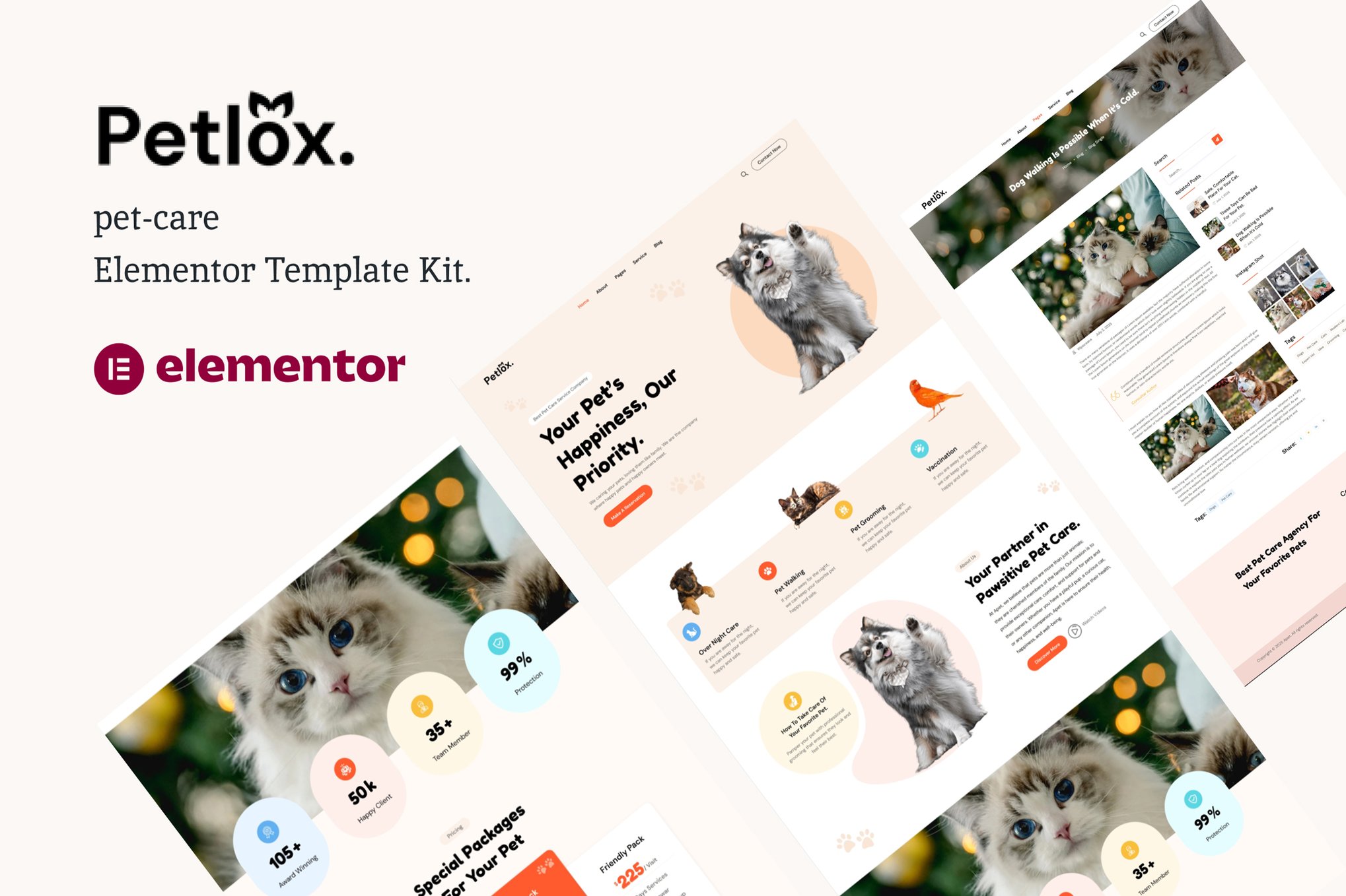 Petlox - Pet Care Elementor Template Kit