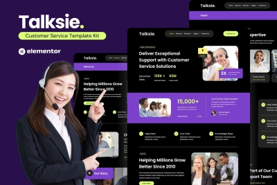 Talksie - Customer Service Website Elementor Template Kit