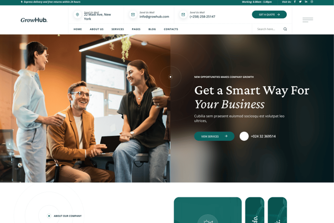 GrowHub – Business Consulting WordPress Theme 1.1.0