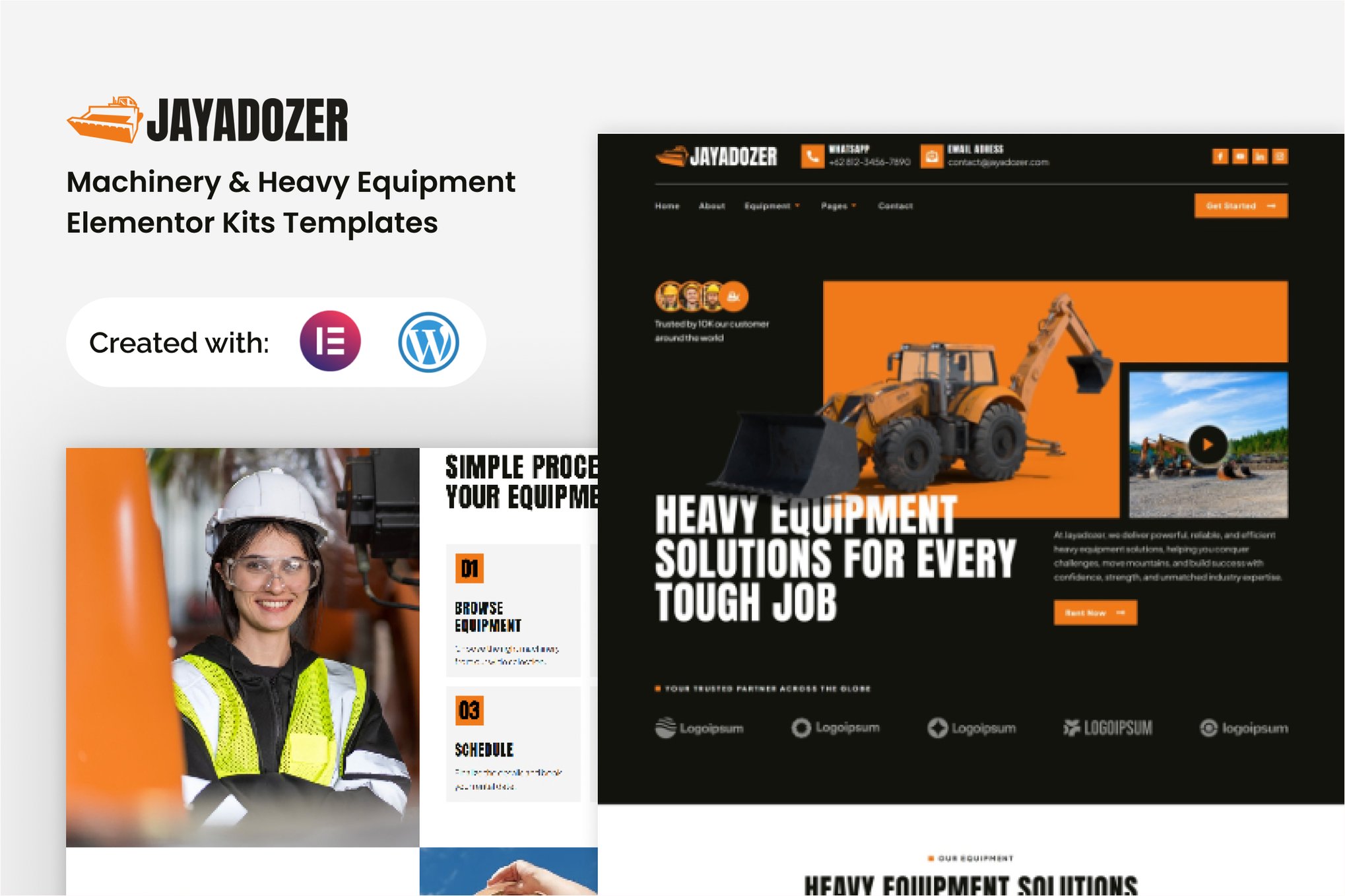 Jayadozer - Machinery Heavy Equipment Elementor Templae Kit