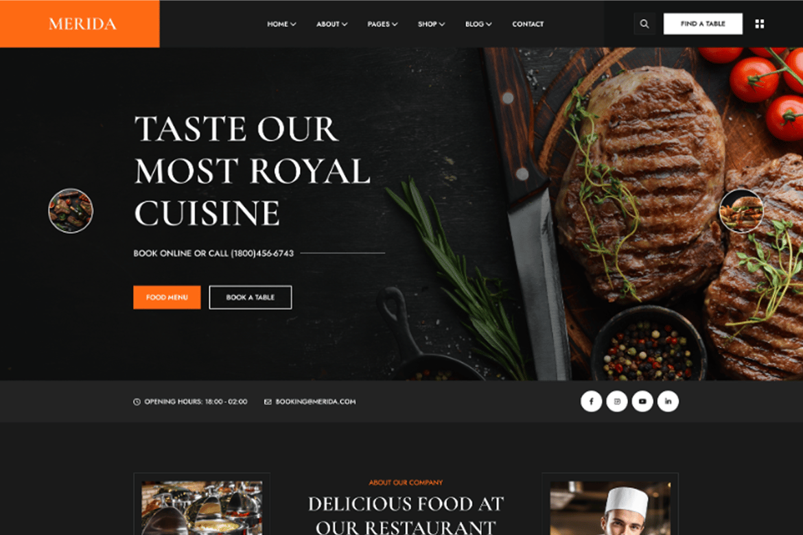 Merida – Restaurant & Food WordPress Theme 1.0.6