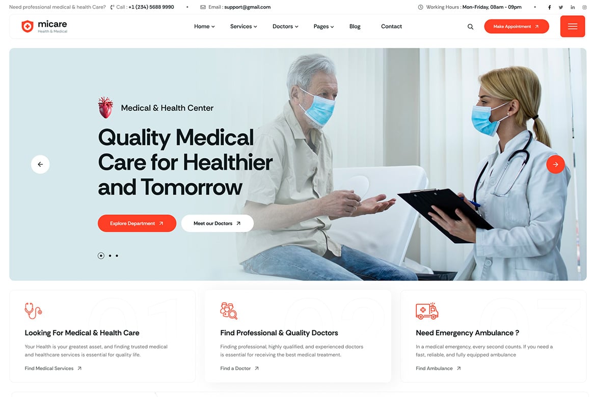 Micare - Medical and Health Care WordPress Theme 1.0.0