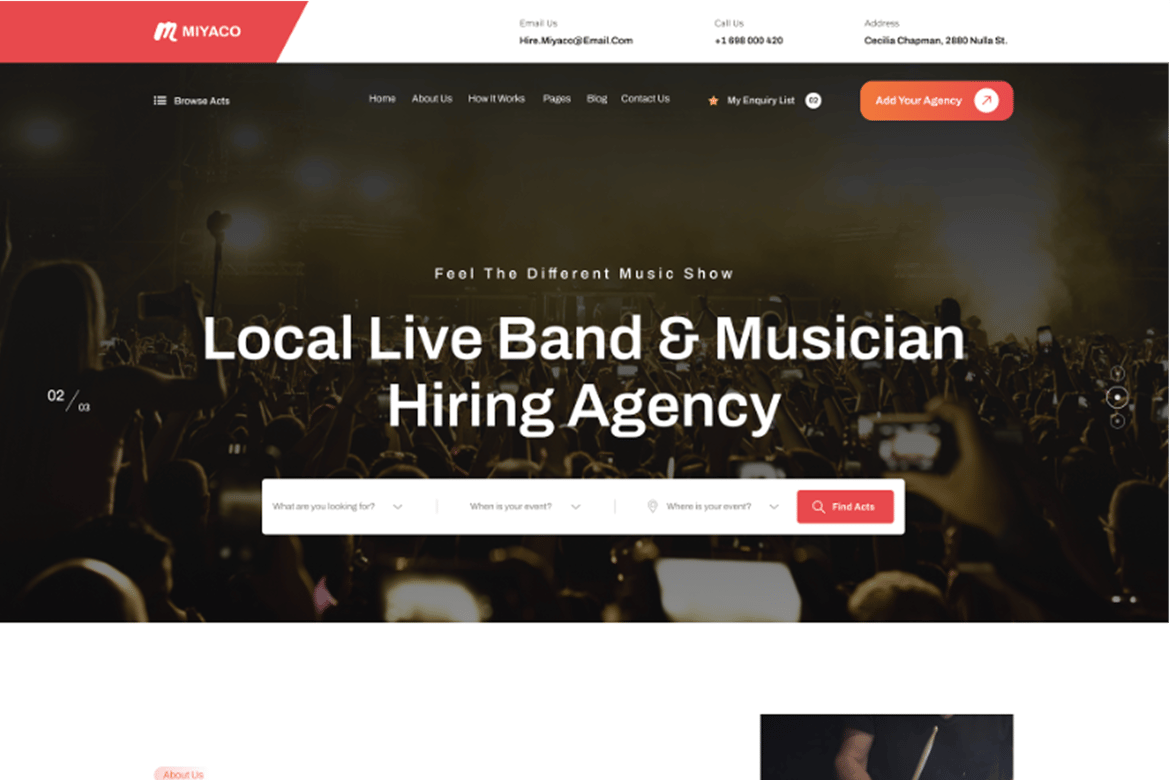 Miyaco – Music And Event WordPress Theme 1.0.5