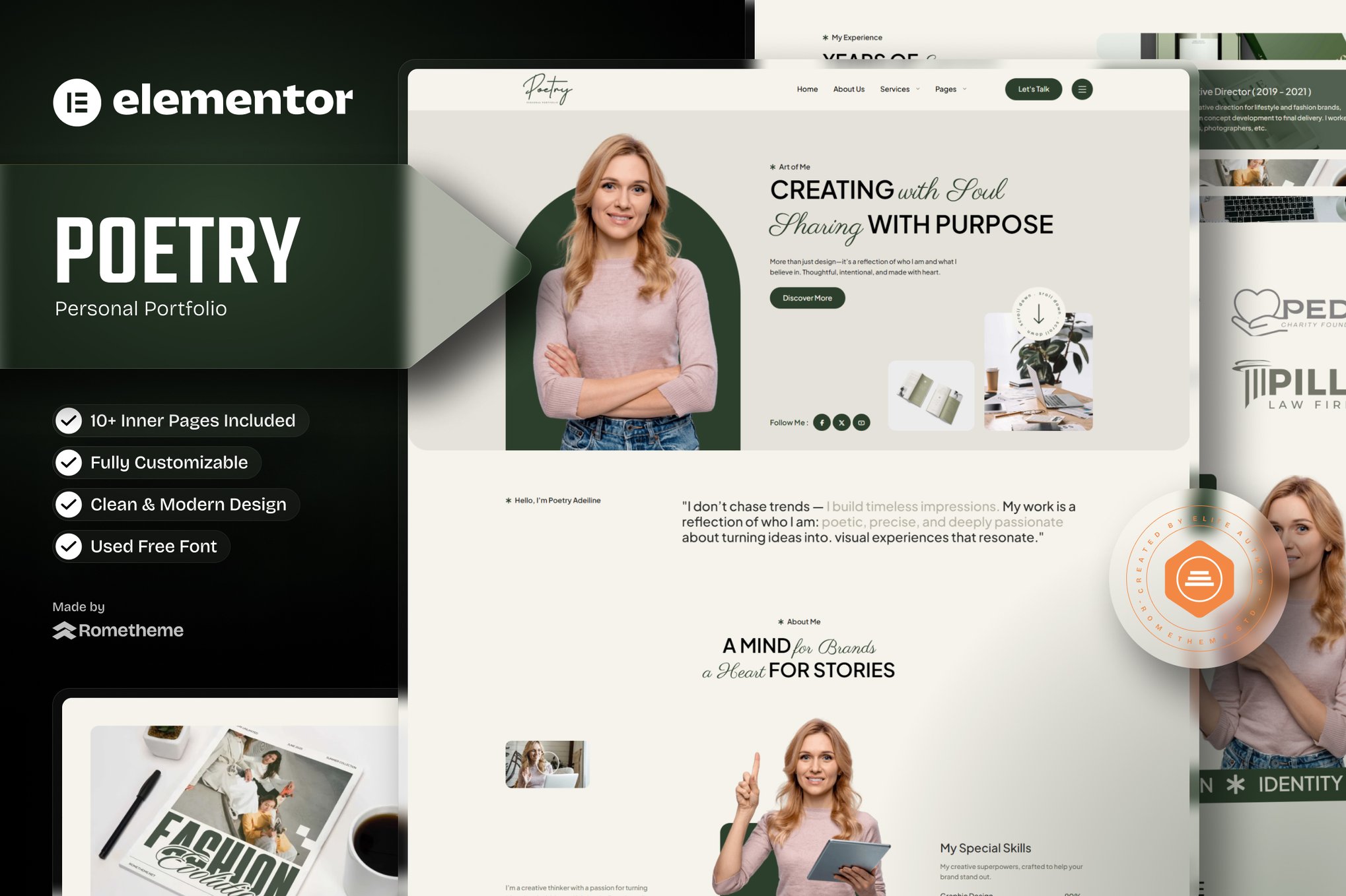 Poetry - Personal Portfolio & Resume Elementor Template Kit