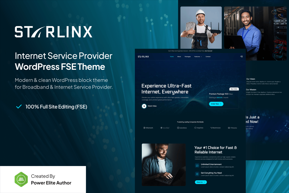Starlinx – Broadband & Internet WordPress Theme 1.0.3