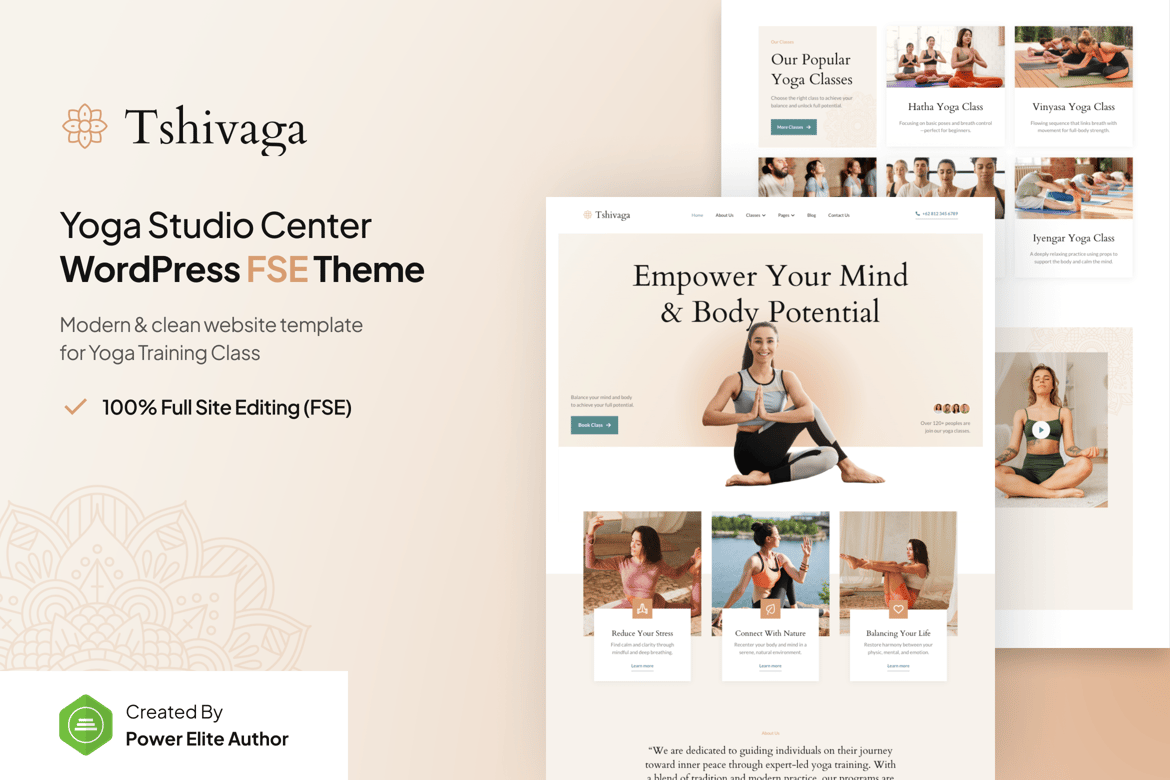 Tshivaga – Yoga Studio & Fitness WordPress Theme 1.0.2