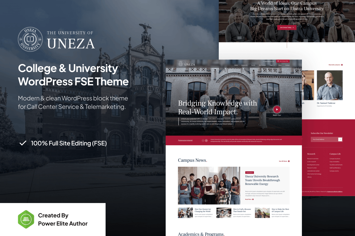 Uneza – College & University FSE WordPress Theme 1.0.2