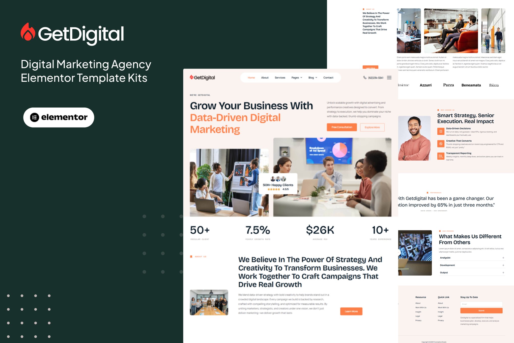 GetDigital - Digital Marketing Agency Elementor Pro Template Kit